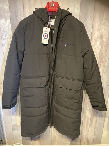 Lambretta black padded hooded - black,