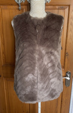 Ladies Gilet Faux Fur Light Brown Size EU 34 by H&M NWOT