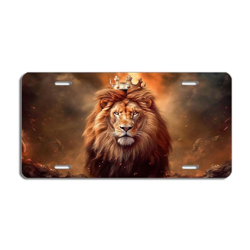 Brave lion with crown license - lion,