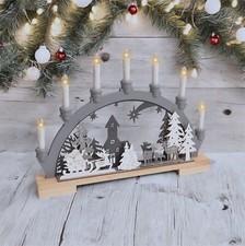 Battery Powered Wooden Festive