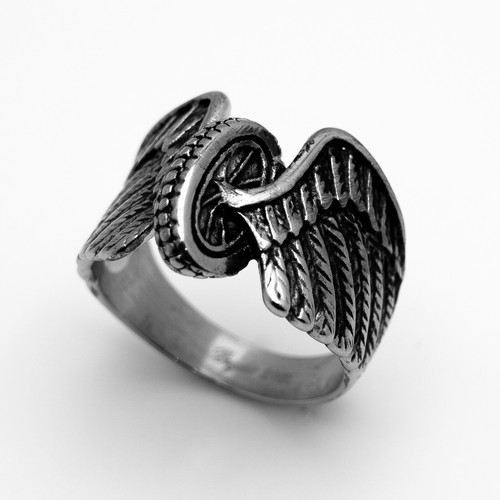 Winged wheel ring - ring, stainless