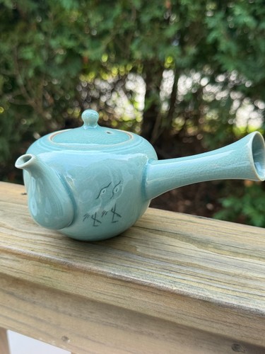 Korean celadon ceramic kyusu - celadon,