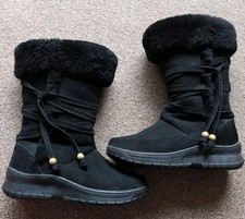 BEARPAW BLACK SUEDE SHEEPSKIN