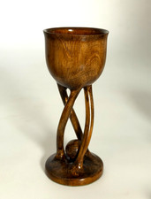 Hand-Carved Wooden Goblet Cup