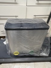 Stainless Steel Double Bin 2 Removable Compartments