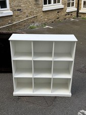 9-Shelf Wooden Bookcase Storage Cube White Display Unit Organiser