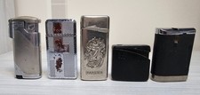 Vintage 5 Gas Lighters for Collection Old Collectible Gas Lighters Vintage Lot15