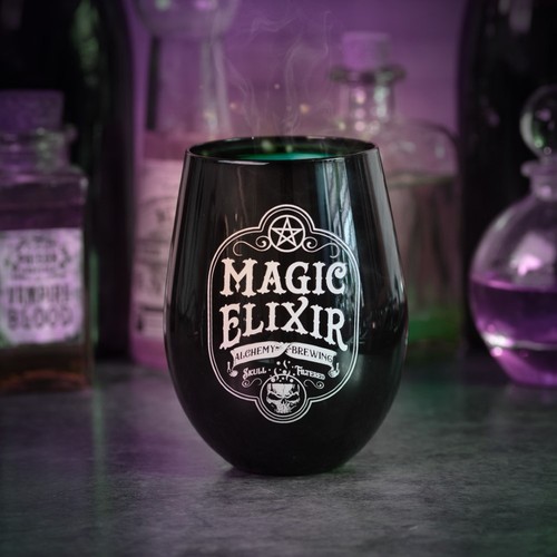 Gothic black glass stemless - black,
