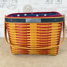 Longaberger 2001 Collectors Club Whistle-Stop Basket w/ Tie-On, Liner, Protector