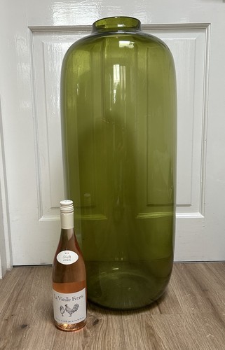 Huge olive glass floor - glass, vase