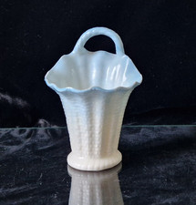 Royal China Works Worcester Blue Basket Spill Vase 1902 11cm Perfect