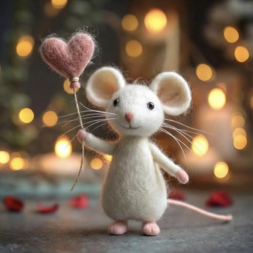 Cute felt mouse ornament - mouse,