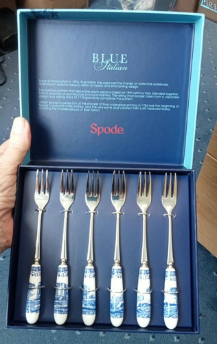 Spode blue italian pastry - italian, 6