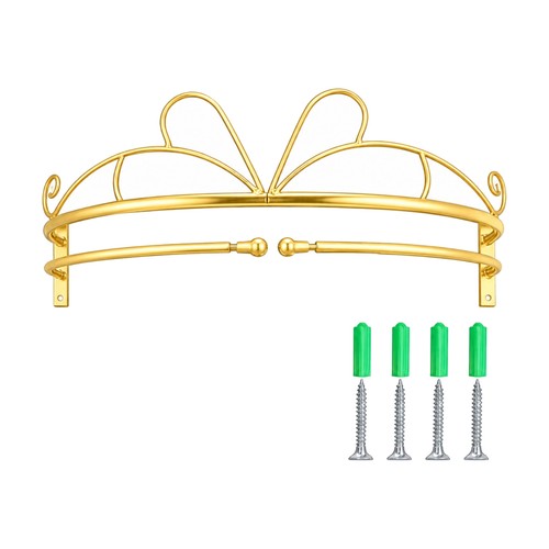 Gold finish metal bed canopy - gold-finish,