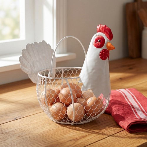 Farmhouse chicken egg - , basket