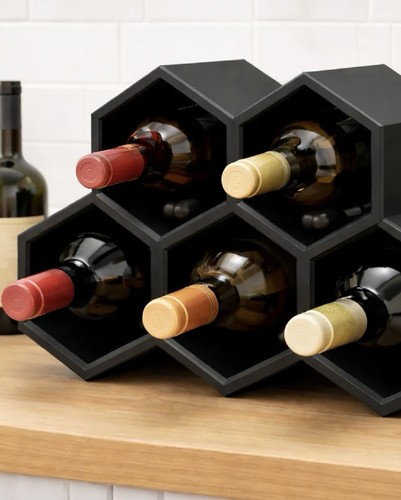Stackable hexagon black - stackable,
