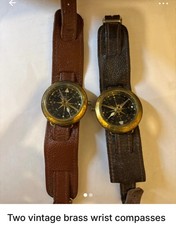Two Brass Wrist Compasses