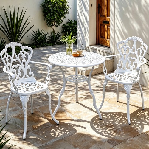 Aluminum bistro set - aluminum,