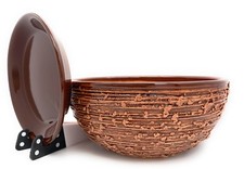 Plant Pot Ceramic Glazed with Saucer Flower Pot with Drip Tray Shallow Antique