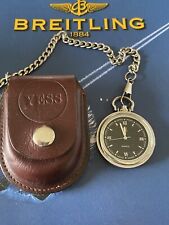 YESS Pocket Watch & Chain With A Genuine Leather Brown Belt Pouch