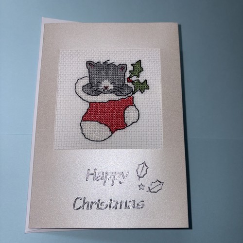 Christmas card cat in - card, a