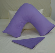 Premium Polycotton V-Shaped Pillowcase Cover for V Pillow Head Back Neck Support