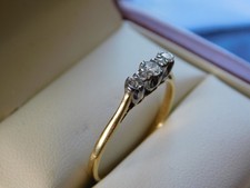 18 carat Gold & Platinum Trilogy Ring set with 3 Diamonds