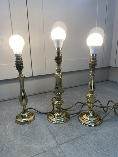Group vintage brass table - of, 3