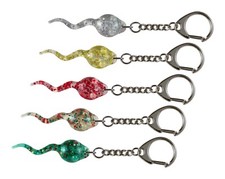 Sperm Keyring -  Clear Glitter