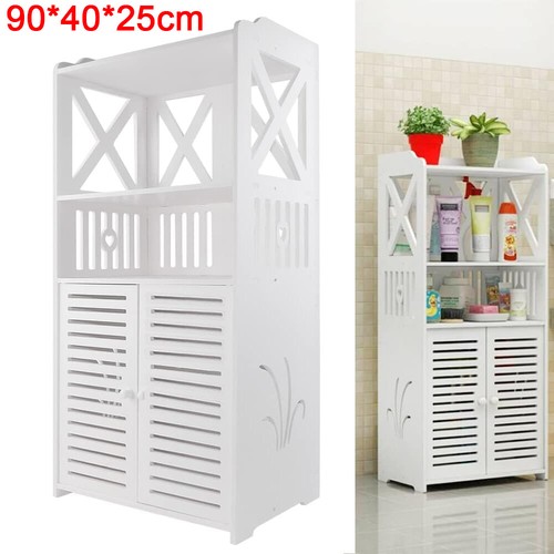 White bathroom storage - bathroom,