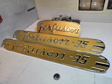 Ferguson FE35 Grey Gold Belly Tractor Badge Set Front Badge & Fixings 1956-57
