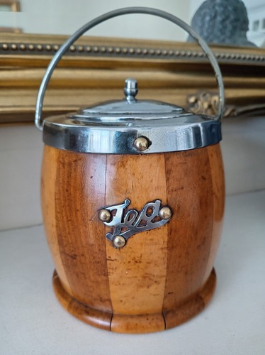 Vintage wooden round tea - vintage, caddy
