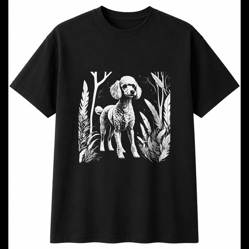 Botanical miniature poodle - botanical,