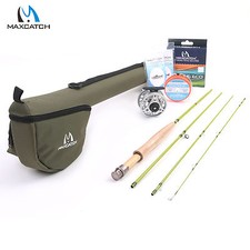 Maxcatch Fly Fishing Rod & Reel Combo 3WT 7'6'' 4Sec 3/4WT Fly Line Backing Kit