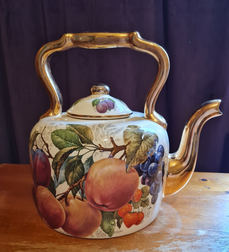 Vintage large ceramic kettle - vintage,