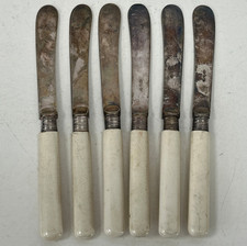 Set Of Six Vintage Butter Knives, EPNS