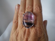 Zebra Fluorite cocktail ring