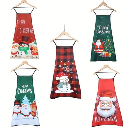 Christmas apron santa snowman - christmas,