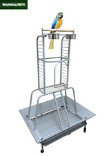 WUNDAPETS BUCKINGHAM STONE WHITE PARROT STAND BIRD METAL PLAY STAND PERCH