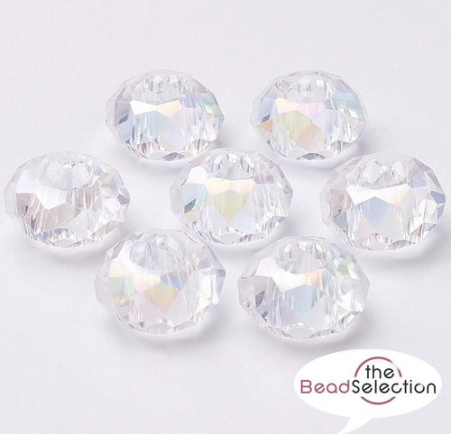 Faceted 14mm clear ab - 10,