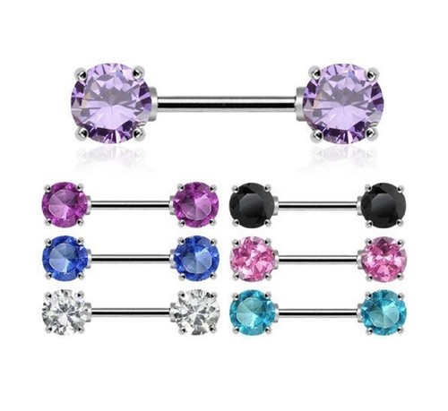 Nipple bar piercing with front - bar,