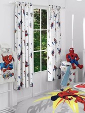 Disney Marvel Spiderman Print Pencil Pleat Blackout Lined Children's Curtains