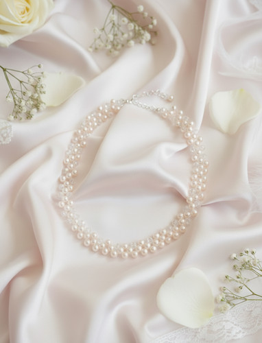 Pearl and crystal silver - pearl,