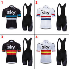 NEW Mens SKY Team Cycling Jersey Short Sleeve Jerseys Bike Gel Bib Shorts Suit
