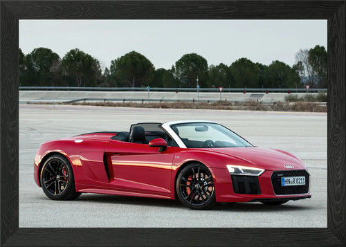 Red audi spyder convertible - red,