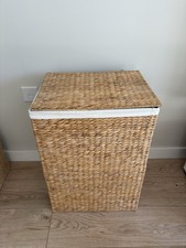 Dunelm Wicker Water Hyacinth Sea Grass Large Laundry Basket with Lid Natural