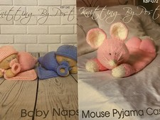 2 x Knitting by Post Toy Patterns Mouse Pyjama Case & Baby Naps Gifts