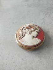 1948-1950 MELISSA  RARE VTG POWDER COMPACT HIGH RELIEF CAMEO 3" WITH POWDER 