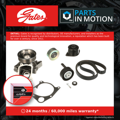 Water pump aux belt kit - pump,