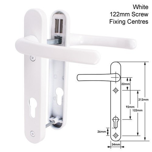 Upvc door handle 92pz sprung - upvc,